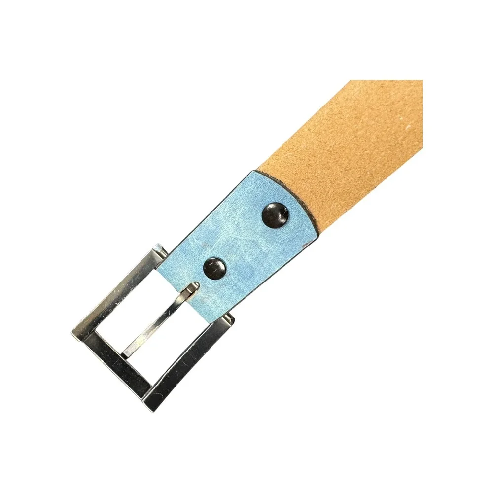Unbranded Horse Landscape Belt Unisex 42 Blue Excellent Western Leather Scenic